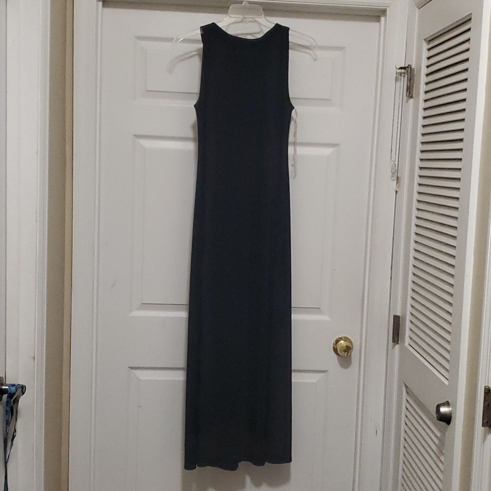 ❣️Sami +Jo woman L Black Beaded Neckline maxi Sleeveless dress - Picture 2 of 7